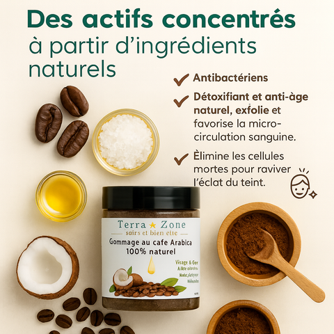 Gommage Café – Exfolie, purifie et révèle l’éclat de la peau