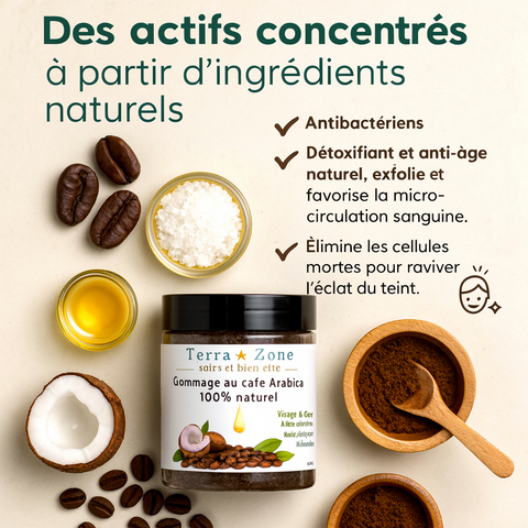 Gommage Café – Exfolie, purifie et révèle l’éclat de la peau